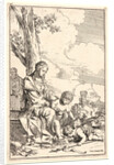 L'Hommage du Petit St. Jean (The Holy Family), 17th century. by Giulio Carpioni