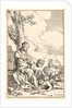 L'Hommage du Petit St. Jean (The Holy Family), 17th century. by Giulio Carpioni