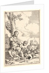 L'Hommage du Petit St. Jean (The Holy Family), 17th century. by Giulio Carpioni