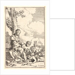 L'Hommage du Petit St. Jean (The Holy Family), 17th century. by Giulio Carpioni