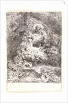 God the Father and the Holy Spirit, Watching over the Newborn Child (Dieu le père considérant son fils, nouvellement né), ca. 1645 by Giovanni Benedetto Castiglione
