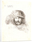 Head of a Man Wearing a Bonnet with a Large Plume (with Flat Cap and Feather), ca. 1648-1650 by Giovanni Benedetto Castiglione