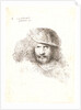 Head of a Man Wearing a Bonnet with a Large Plume (with Flat Cap and Feather), ca. 1648-1650 by Giovanni Benedetto Castiglione