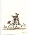 Cavalier qui court vers le devant, 1642- 1645 by Stefano Della Bella