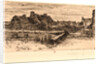 The Large Thatched Cottages (Les Grandes Chaumières), 19th century by Félix Hilaire Buhot