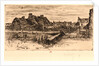 The Large Thatched Cottages (Les Grandes Chaumières), 19th century by Félix Hilaire Buhot