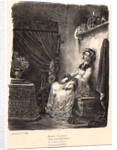 Marguerite at Her Spinning Wheel (Marguerite au rouet), 1828 by Eugène Delacroix