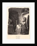 Marguerite at Her Spinning Wheel (Marguerite au rouet), 1828 by Eugène Delacroix