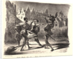 Duel of Faust and Valentin (Duel de Faust et de Valentin), 1828 by Eugène Delacroix