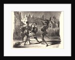 Duel of Faust and Valentin (Duel de Faust et de Valentin), 1828 by Eugène Delacroix