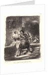 Mephistopheles and Faust Fleeing after the Duel (Méphistophélès et Faust fuyant après le duel), 1828 by Eugène Delacroix