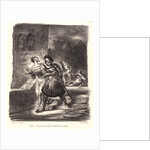 Mephistopheles and Faust Fleeing after the Duel (Méphistophélès et Faust fuyant après le duel), 1828 by Eugène Delacroix