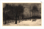 Winter (Hiver, ou le Loup dans la Neige) by Félix Bracquemond