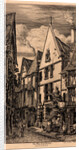 La Rue des Toiles, Bourges, 19th century by Charles Meryon