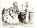 Mademoiselle législature venant remercier son électeur, 1834 by Honoré Daumier