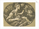 Holy Family in an Oval (The Virgin and Child with the Infant St. John), ca. 1527-1531 by Antonio da Trento