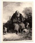 Old Man with Dog, 19th century by Nicolas Toussaint Charlet