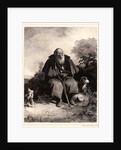 Old Man with Dog, 19th century by Nicolas Toussaint Charlet