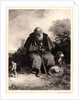 Old Man with Dog, 19th century by Nicolas Toussaint Charlet