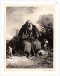 Old Man with Dog, 19th century by Nicolas Toussaint Charlet