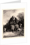 Old Man with Dog, 19th century by Nicolas Toussaint Charlet