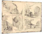 Le Jardin de Pericles, L'Allee des Peintres, Le Griffonnage, Le Grand Bucheron, La Tour d'Henri VIII, 1856 by Jean-Baptiste-Camille Corot