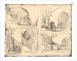 Le Jardin de Pericles, L'Allee des Peintres, Le Griffonnage, Le Grand Bucheron, La Tour d'Henri VIII, 1856 by Jean-Baptiste-Camille Corot