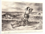 Young Clifford Finding the Body of His Father (La jeune Clifford trouvant le corps de son père sur le champ de bataille de Saint-Alban), 1834 by Eugène Delacroix