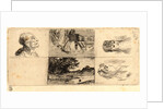 Profile of an Old Man (Essai d'eau forte), ca. 1870 by Honoré Daumier