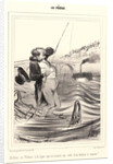 Malheur au Pêcheur a la ligne.., 1840 by Honoré Daumier
