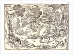 Hercules and the Nemean Lion, ca. 1535-1556 by Nicolò Boldrini