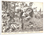 Diana's Nymph, Britomartis, Trying to Escape the Pursuit of Minos by Throwing Herself into the Sea, 16th century by Etienne Delaune