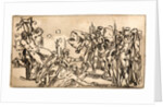 Stoning of Two Figures Tied to a Stake, 18th century by Anonymous
