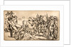 Stoning of Two Figures Tied to a Stake, 18th century by Anonymous