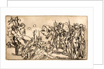 Stoning of Two Figures Tied to a Stake, 18th century by Anonymous