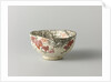 Tea bowl with a backdrop of pine, maple leaves and snow by Anonymous