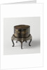 Box, lobed, loose foot, gilded landscapes on black ground by Anonymous