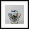 Big polychrome balusterpot with music-making ladies by Anonymous