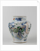 Big polychrome balusterpot with music-making ladies by Anonymous
