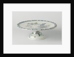 Cakestand, around on foot, multicolor painted with flowers and flying bird by Anonymous