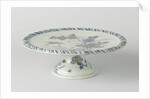 Cakestand, around on foot, multicolor painted with flowers and flying bird by Anonymous