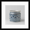 Painted blue with checkered ties with fan-shaped leaf motifs. by Anonymous