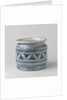 Painted blue with checkered ties with fan-shaped leaf motifs. by Anonymous