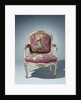 Armchair upholstered in tapestry with flower bouquets by Maurice Jacques I. Gourdin