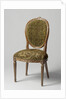 Chair of mahogany, lined with green mock-velvet by Anonymous