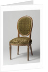 Chair of mahogany, lined with green mock-velvet by Anonymous