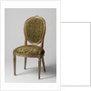Chair of mahogany, lined with green mock-velvet by Anonymous