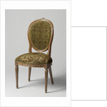 Chair of mahogany, lined with green mock-velvet by Anonymous