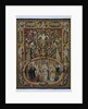 Christ and the woman taken in adultery, in a cartouche and a grotesque decor by Anonymous