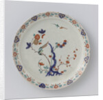 Plate, the flat painted with flowering branches and birds, Jacob van der Kool by Anonymous